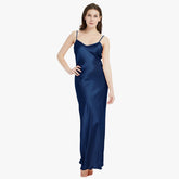 Womens Pure Silk Maxi Dress Long Strap Party Dresses